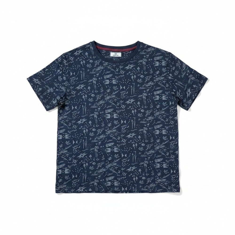MBX Mens Graphic Cotton Crew Neck Short Sleeve T Shirt Blue L Casual Summer